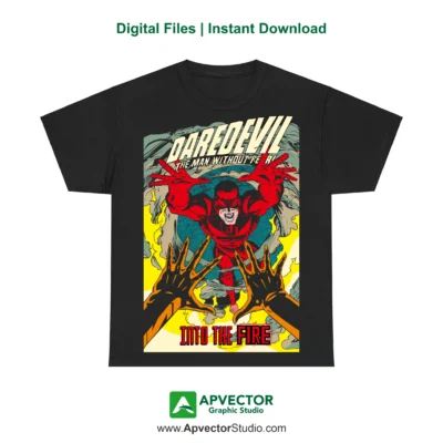 Into the fire, Dare Devil Vectors, Vectors, Superhero Vectors File, Marvel Vintage, Marvel Comics, DareDevil Vectors, Vintage vectors