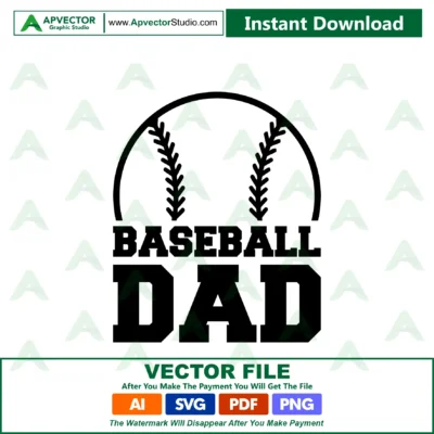 Baseball Dad SVG Files | Baseball Dad Cut Files | Baseball Dad Vector Files | Baseball Vector | Baseball Clip Art