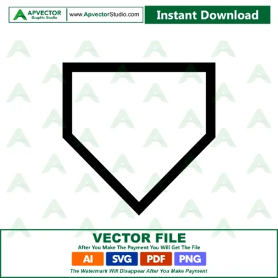 Baseball Home Plate SVG Files | Home Plate Monogram SVG Cut Files | Home Plate Silhouette SVG Vector Files | Baseball Vector