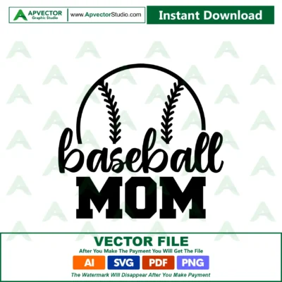 Baseball Mom SVG Files | Baseball Mom Cut Files | Softball Vector Files | Baseball Vector | Baseball Clip Art