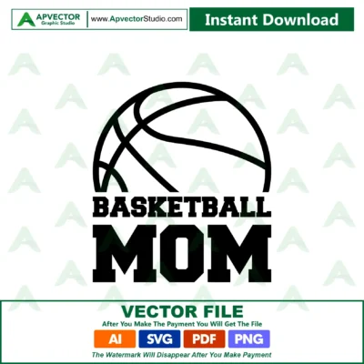 Basketball Mom SVG Files | Basketball Mum Cut Files | Basketball Vector Files | Basketball Vector | Basketball Clip Art